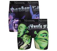 COCO BRANDS Shrek Men's Boxer Briefs - No Fly, Anti-Chafing Stitching, Comfort Shaped/Cotton Lined Crotch, Shrek / Donkey Life - 2 Pack, L
