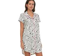 COCO BRANDS Snoopy Womens Nightgown - Bratz Strawberry Shortcake Powerpuff Girls Betty Boop Collared Nightgowns for Women, Grey Snoopy Laughing Print, M
