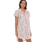 COCO BRANDS Snoopy Womens Nightgown - Bratz Strawberry Shortcake Powerpuff Girls Betty Boop Collared Nightgowns for Women, Pink Snoopy Heart Print, M