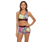 COCO BRANDS Spongebob & Patrick Womens Underwear Set - 2 Piece Tom and Jerry, Betty Boop Boy Shorts & Sports Bras for Women, Multi Color Tweety Print, Medium