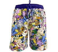 COCO BRANDS Spongebob Squarepants Mens Swim Trunks - Rick and Morty Batman American Flag Jaws Looney Tunes Swim Shorts (S-XL), Purple Retro Beach, M