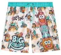 COCO BRANDS Spongebob Squarepants Mens Swim Trunks with Mesh Lining, Green Spongebob Big Kahuna Print, M