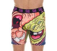 COCO BRANDS SpongeBob SquarePants Mens Underwear Boxer Briefs - 1 Pack/2 Pack/3 Pack Stretch Boxers for Men with No Fly Pouch, Trippy Drooling With Patrick, S