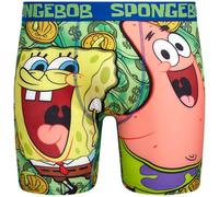 COCO BRANDS SpongeBob SquarePants Mens Underwear Boxer Briefs - 1 Pack/2 Pack/3 Pack Stretch Boxers for Men with No Fly Pouch, Green Dollar Bills Spongebob, XL