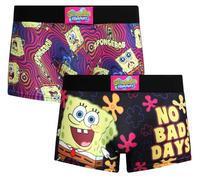 COCO BRANDS Womens Boyshorts Underwear - 2 Pack SpongeBob SquarePants Strawberry Shortcake Powerpuff Girls Boxers for Women, Multicolor/Black Spongebob No Bad Days, L