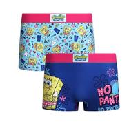 COCO BRANDS Womens Boyshorts Underwear - 2 Pack SpongeBob SquarePants Strawberry Shortcake Powerpuff Girls Boxers for Women, Blue/Purple Spongebob, M