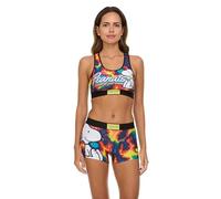 COCO BRANDS Womens Sports Bra Set - 2 Piece Peanuts Snoopy Racerback Sports Bra and Boxers for Women (Sizes: S-XL), Snoopy & Woodstock Dark Tie Dye, Medium