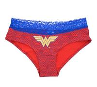 Coco Brands Wonder Woman Lace Trim Women's Hipster Underwear (UK, Alpha, XL, Regular, Regular) Red