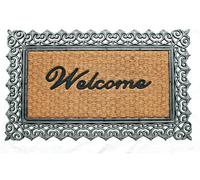 Coco & Coir Coco&coir Natural Coir Rubber Backed Eco-Friendly Indoor Outdoor Heavy Duty Entrance Door Mat 45 X 75 Cm Jasmin Welcome