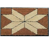 Coco&Coir Door Mat | Natural Coir | Non-Slip | Thick Coir | Premium Quality | Rubber Backed | Eco-Friendly | Indoor | Outdoor | Heavy Duty | Entrance Door Mat | 45 x 75 cm (Indian Star)
