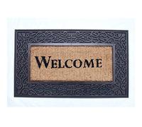 Coco&Coir Door Mat | Non-Slip | Thick Coir | Premium Quality | Rubber Backed | Eco-Friendly | Indoor | Outdoor | Heavy Duty | Entrance Door Mat | 45 x 75 cm (Redrust Welcome)