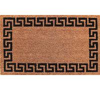 Coco & Coir Door Mats Indoor | Natural Coir Doormat | Non Slip Abstract Design Entrance Welcome Mat (Aztec Wall 45cm x 75cm)
