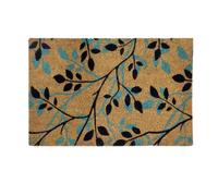 Coco&Coir Door Mat Natural Coir | Non-Slip | Thick Coir | Premium Quality | Rubber Backed | Eco-Friendly | Indoor | Outdoor | Heavy Duty | Leaves Theme | Entrance Door Mat | 45 x 75 cm (Shadow Leaves)