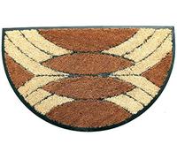 Coco & Coir Indoor Outdoor Doormat | Natural Thick (1.6cm) Coir, Hard Wearing Non-Slip Rubber Backed Entrance Mat (Palm Cluster Arc)