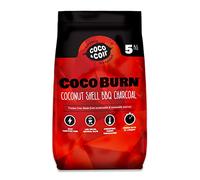 COCO & COIR Natural BBQ Charcoal | 5KG Bag | Coconut Shell Briquettes | Perfect for Outdoor Barbecues | Long Burn | 100% Natural