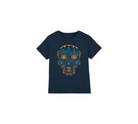 Coco Colorful Day Of The Dead Skull With Miguel & Dante Kids T-Shirt Navy | Size: 3-4 Years Coco Navy 3-4 Years