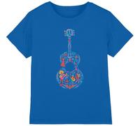 Coco Boys Colorful Guitar with Ernesto, Miguel and Hector Unisex Kids T-Shirt, Royal, 7-8 Years UK