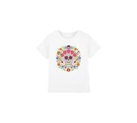 Coco Day Of The Dead Patch With Miguel, Ernesto, Hector Kids T-Shirt White | Size: 7-8 Years Coco White 7-8 Years
