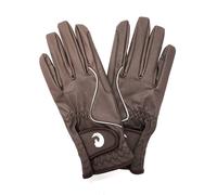 Coco Equestrian Brown (L) Ladies Breathable Synthetic Leather Horse Riding Gloves