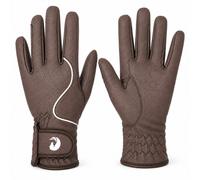 Coco Equestrian Brown (S) Ladies Breathable Synthetic Leather Horse Riding Gloves