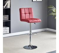 coco faux leather bar stool in bordeaux with chrome base