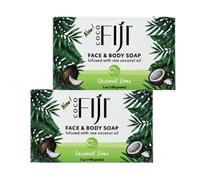 Coco Fiji Soap Bar for Face and Body Infused With Organic Coconut Oil, Coconut Lime, Essential Oil, Natural Soap for Moisturizing & Pore Purifying Skin, 7 oz,Pack of 2