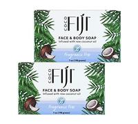 Coco Fiji Soap Bar for Face and Body Infused With Organic Coconut Oil, Fragrance Free, Essential Oil, Natural Soap for Moisturizing & Pore Purifying Skin, 7 oz,Pack of 2