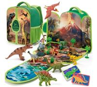 COCO&Friends Jurassic Dinosaur Bag Toys for Boys 3+ Year Old 12 PCS Dinosaur Action Figures with Play Mat | Educational Interactive Toys | Perfect Christmas Birthday Gift for Toddlers & Kids