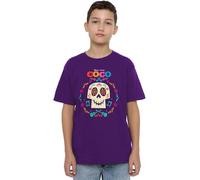 Coco Girl's Disney Pixar Flower Skull T Shirt, Purple, 7-8 Years
