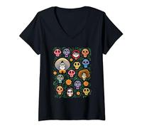 Coco Heads Pattern V-Neck T-Shirt