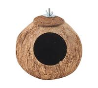 Coco Husk Bird Hut - Natural Bird Cage Rest Home, Durable Coco Shell, Cozy Nest Shelter | Indoor Outdoor Garden Balcony Breeding Cabin For Lovebirds Gentoo Parrots Small Birds
