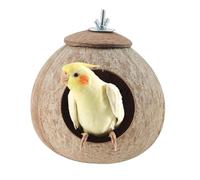 Coco Husk Bird Hut, Shell Natural Shelter, Hanging Nest House, Cozy Breeding Space, Weather Resistant Design, Coffee Color, for Lovebirds, Finches, and Outdoor Decor