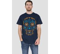 Coco Men's Colorful Day Of The Dead Skull With Miguel & Dante T-Shirt Navy | Size: Large Coco Navy L