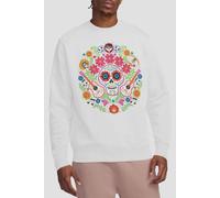 Coco Men's Day Of The Dead Patch With Miguel, Ernesto, Hector Sweatshirt White | Size: Medium Coco White M