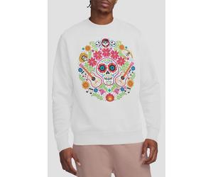 Coco Men's Day Of The Dead Patch With Miguel, Ernesto, Hector Sweatshirt White | Size: XL Coco White XL