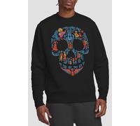 Coco Men's Day Of The Dead Skull With Rivera Family Sweatshirt Black | Size: XL Coco Black XL