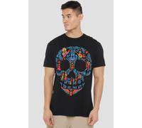 Coco Men's Day Of The Dead Skull With Rivera Family T-Shirt Black | Size: XL Coco Black XL