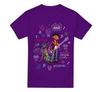 Coco Men's Miguel & Dante With Movie Quotes & Colorful Doodles T-Shirt Purple | Size: 2XL Coco Purple 2XL
