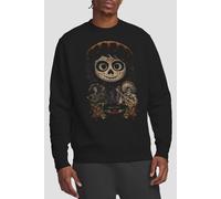 Coco Men's Painted Poster With Miguel Skull, Hector & Ernesto Sweatshirt Black | Size: Large Coco Black L