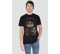 Coco Men's Painted Poster With Miguel Skull, Hector & Ernesto T-Shirt Black | Size: Small Coco Black S