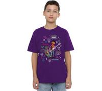 Coco Miguel and Dante with Movie Quotes and Colorful Doodles Unisex Kids T Shirt, Purple, 12-13 Years