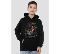 Coco Miguel And Dante With Movie Quotes And Colorful Doodles Youth Kids Pull-Over Hoodie, Black Disney Black 5-6 Years