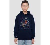 Coco Miguel And Dante With Movie Quotes And Colorful Doodles Youth Kids Pull-Over Hoodie, Navy Disney Navy 5-6 Years