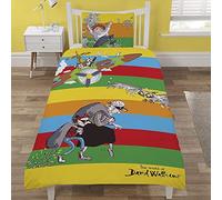 Coco Moon David Walliams Reversible Single Bed Size Duvet Cover and Pillow Bedding Set for Kids