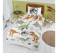 Coco Moon Jurassic World Dinosaur Duvet Bedding Set Ideal Boys and Toddler Dinosaurs Kids Bedroom Accessories Gifts Present (Junior)
