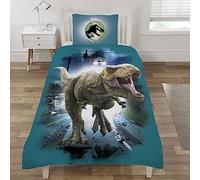 Coco Moon Jurassic World Helicopter Chase Dinosaur Single Duvet Cover Set Official Licensed Childrens Duvet Cover Sets For Kids Bed