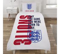 Coco Moon Official England Born To Play Soft Reversible Football Duvet Bedding Set With Pillow Cases Perfect Kids Bedroom Accessories (Single)