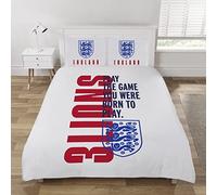 Coco Moon Official England Born To Play Soft Reversible Football Duvet Bedding Set With Pillow Cases Perfect Kids Bedroom Accessories (Double)