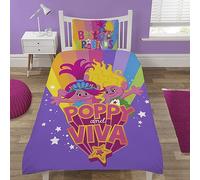 Coco Moon Trolls Poppy & Viva Single Duvet Cover Set | Bedding Set Includes Single Duvet and Pillow Set Boys & Girls