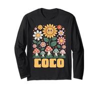 Coco Mother’s Day Floral Sunflower Mushroom Style Long Sleeve T-Shirt